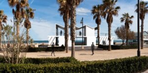 Figuración virtual del aspecto final de los restaurantes del Paseo Marítimo de Valencia tras su reforma